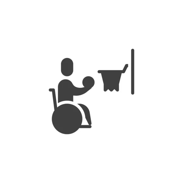 Векторна іконка баскетболу інвалідного візка — стоковий вектор