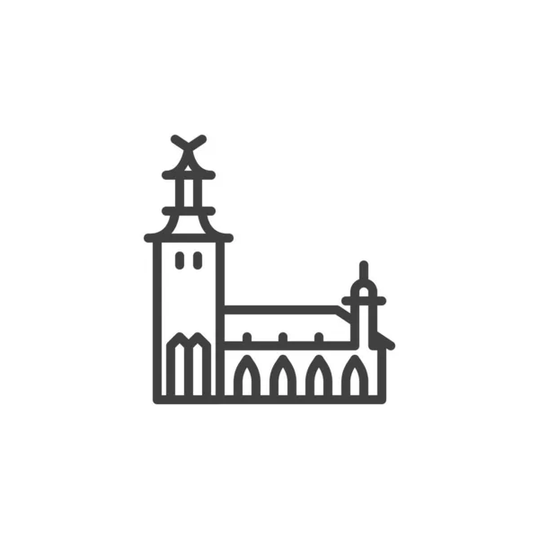 Stockholm célèbre icône de ligne de repère — Image vectorielle