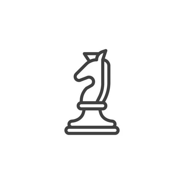 Horse Chess morceau ligne icône — Image vectorielle