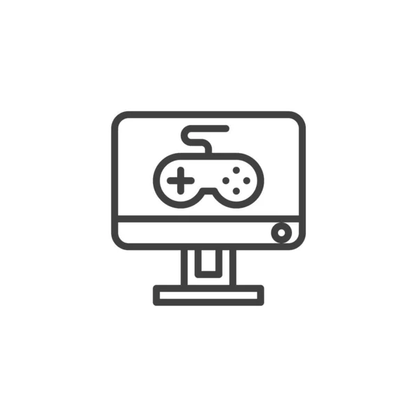 Linje ikon för dataspel styrenhet — Stock vektor