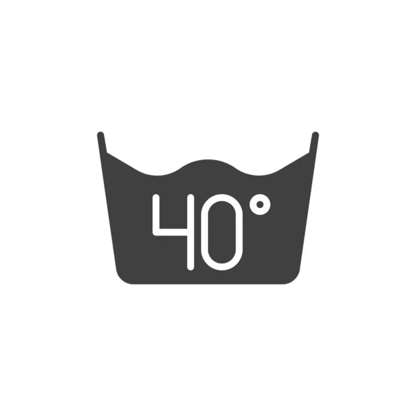 40 C o 105 F, icono del vector de lavado de temperatura del agua — Archivo Imágenes Vectoriales