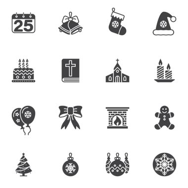 Holly Noel vektör simgeleri seti