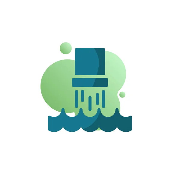Vattenförorening pipe ikon vektor — Stock vektor