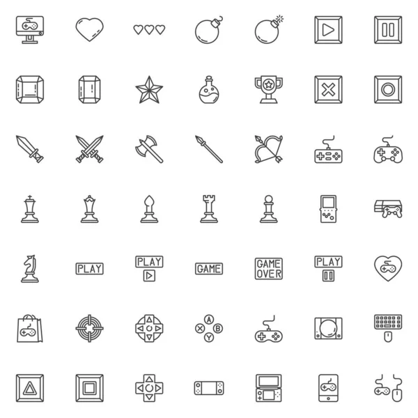 Набор иконок игровых элементов — стоковый вектор