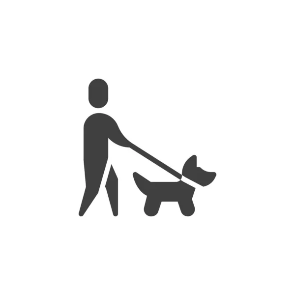 带导盲犬矢量图标的盲人 — 图库矢量图片