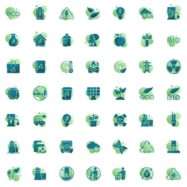 Ecology vector icons set — Stock Vector