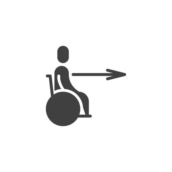 Значок вектора направления выхода инвалидной коляски — стоковый вектор