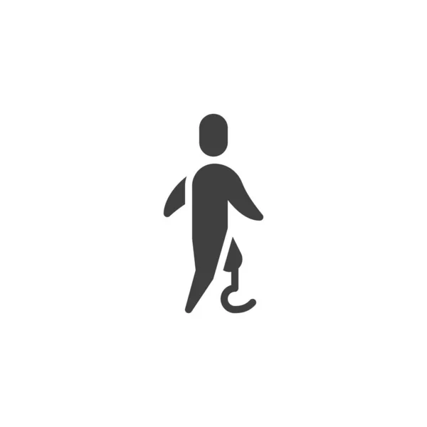 Homem com ícone de vetor de perna artificial — Vetor de Stock