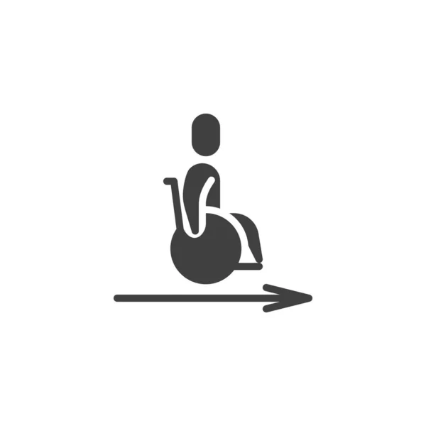 Tekerlekli sandalye eğim yolu işaret vektör simgesi — Stok Vektör