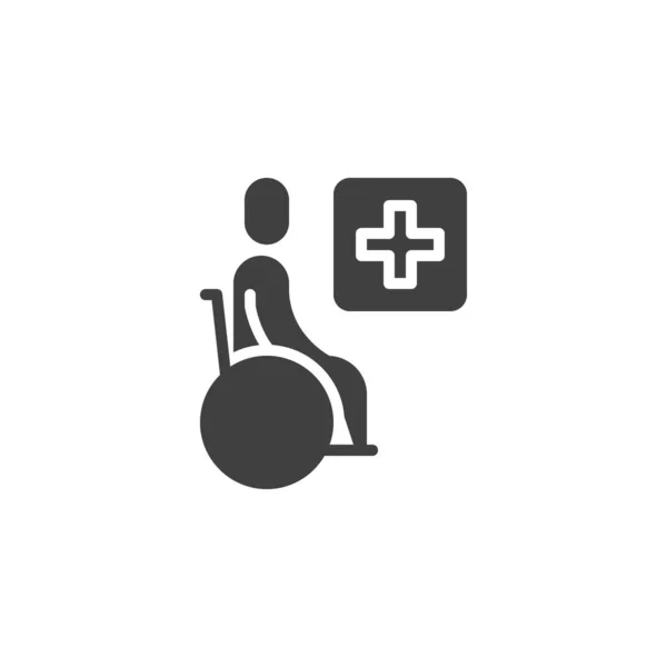 Handicap hospital vector icono — Vector de stock