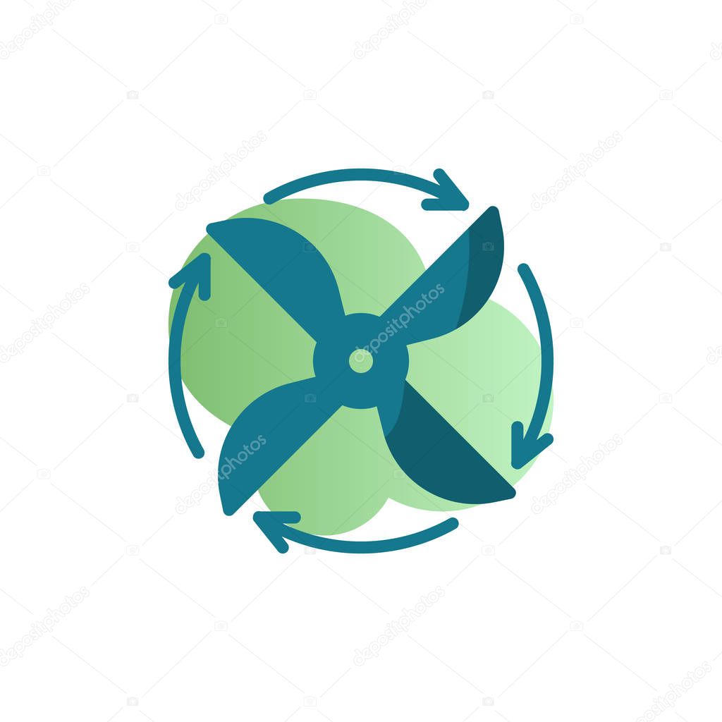 Propeller rotating arrows icon vector
