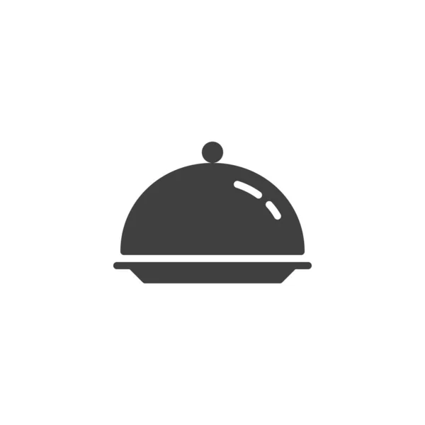 Cloche, icona vettore vassoio cibo — Vettoriale Stock