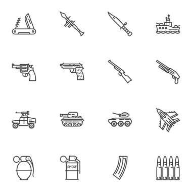 Silah ve mühimmat hattı simgeleri ayarlayın