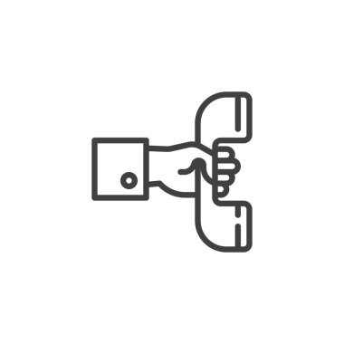 Telefon alıcısı satır simgesi ile el