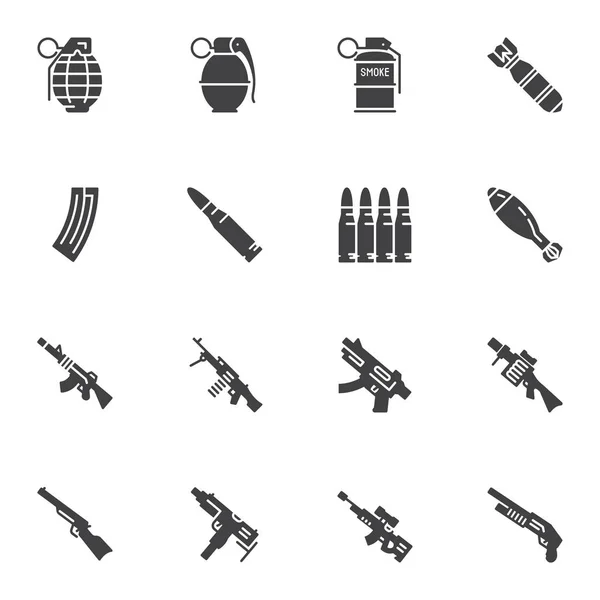 Набор векторных значков оружия — стоковый вектор