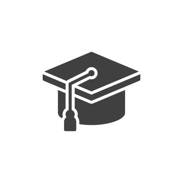 Chapeau de graduation icône vectorielle — Image vectorielle