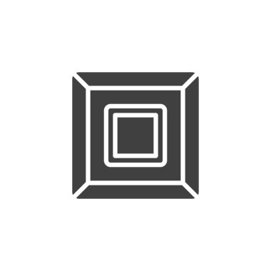 Oyun kare düğme vektör simgesi