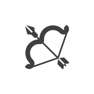 Okçuluk yay ve ok vektör simgesi