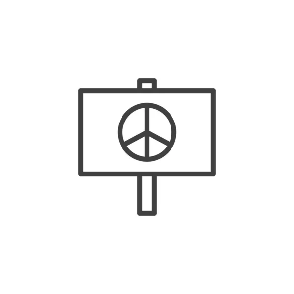 Peace signboard line icon — Stock Vector