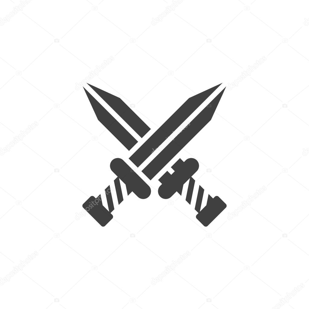 Crossed swords vector icon