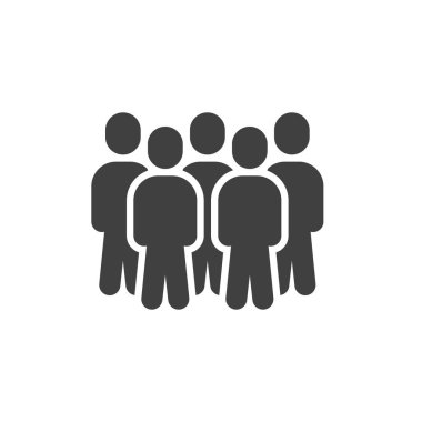 Beş kişilik vektör simgesinden oluşan grup