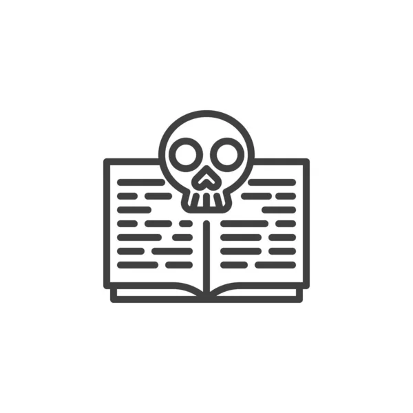 Ikona linii księgi zaklęć śmierci — Wektor stockowy