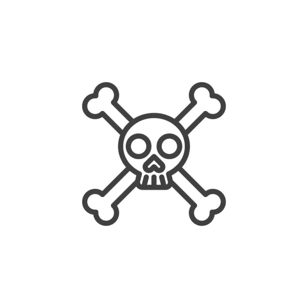Skull and Crossbones line icon — Stock Vector