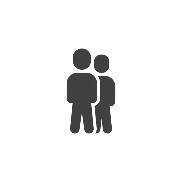 Deux hommes debout icône vectorielle — Image vectorielle