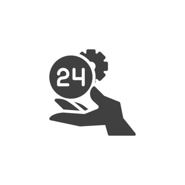 24 saat teknik destek hizmeti vektör simgesi