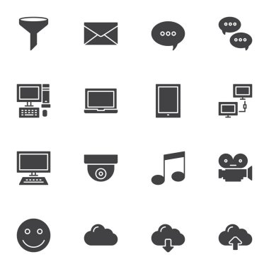 Evrensel bilgisayar vektör simgeleri seti