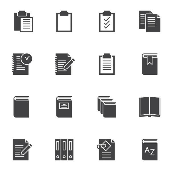 Documento carpetas de archivos vector iconos conjunto — Archivo Imágenes Vectoriales