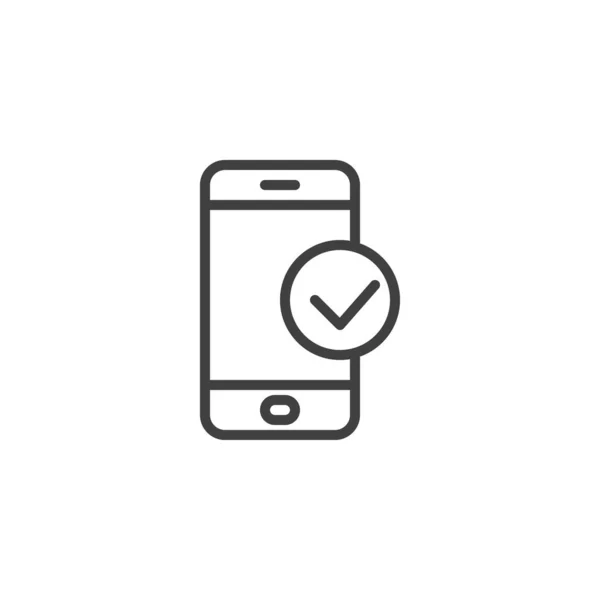 Pictogram smartphone controle lijn — Stockvector