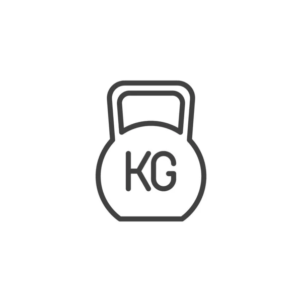 무게 kg 라인 아이콘 — 스톡 벡터