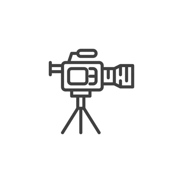 Camcorder on tripod line icon — 스톡 벡터