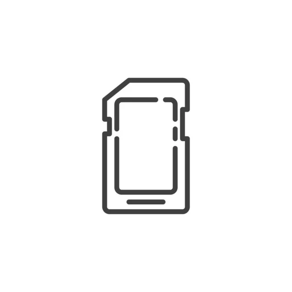 Micro sd card line icon. — Stock Vector