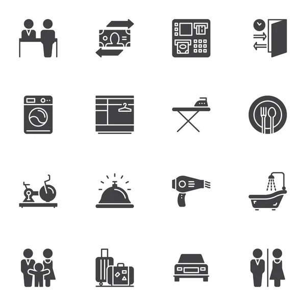 Zestaw ikon wektorowych usługi hotelowej — Wektor stockowy