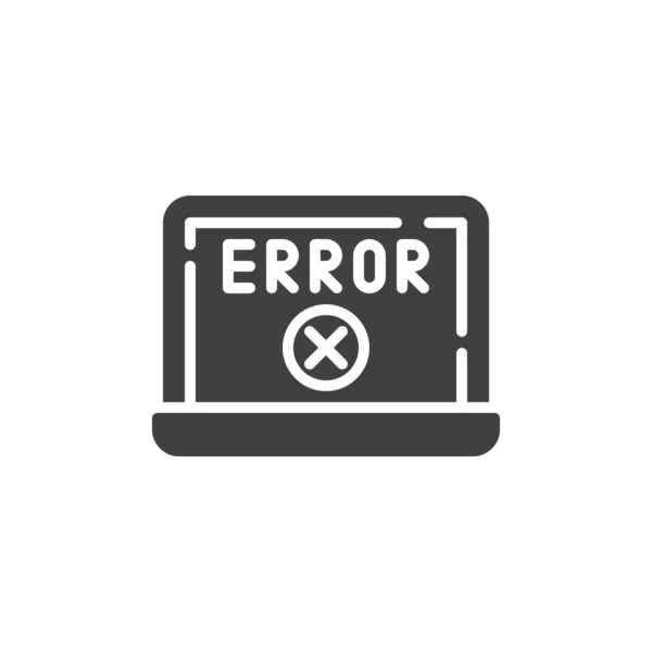 Ícone de vetor de tela de erro portátil — Vetor de Stock