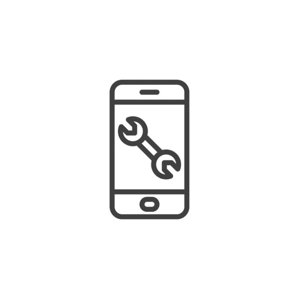 Telefon csavarkulcs ikonnal — Stock Vector