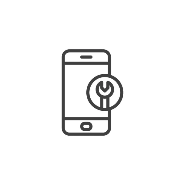 Telefoon reparatie serviceregel pictogram — Stockvector