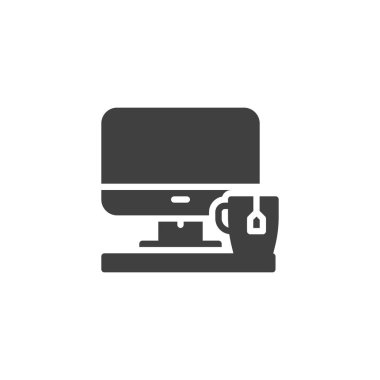 Bilgisayar masası, işyeri vektör simgesi