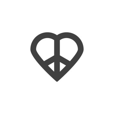 Aşk barış vektör simgesi