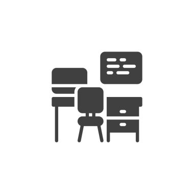 Office işyeri bilgisayar vektör simgesi