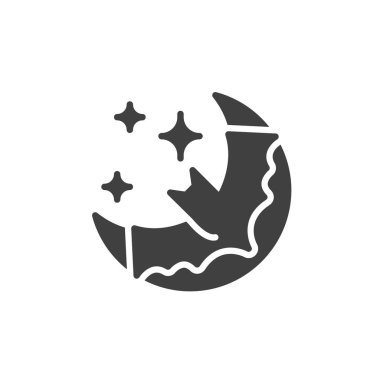 Ay ve yarasa vektör simgesi ile Cadılar Bayramı gecesi