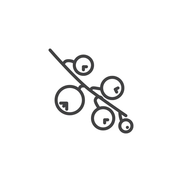 Ikon för vinbärs Grens linje — Stock vektor