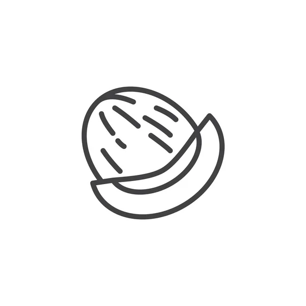 Icono de línea de melón de miel — Vector de stock