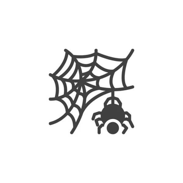 蜘蛛网和小蜘蛛矢量图标 — 图库矢量图片