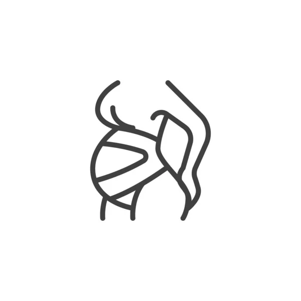 Graviditet bandage linje ikon — Stock vektor