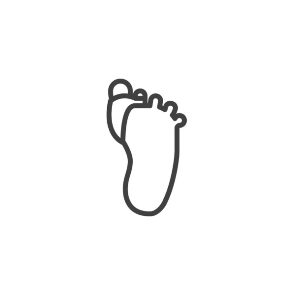 Big toe injury line icon — Stock Vector