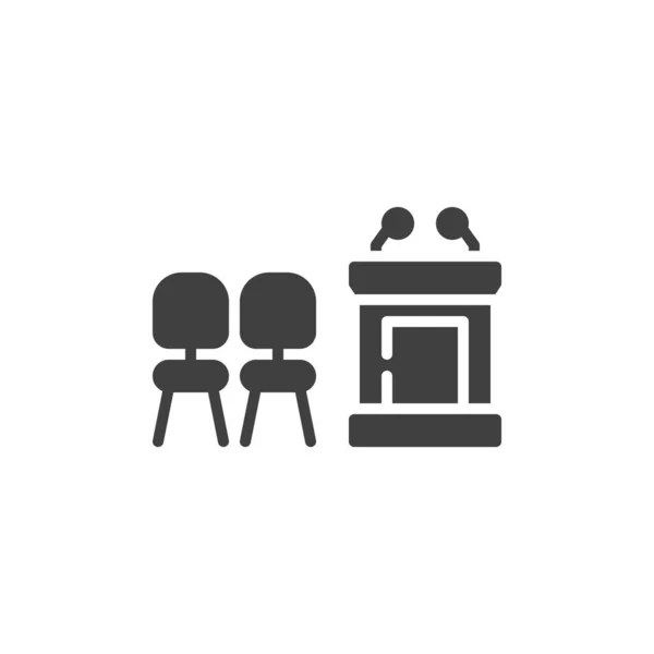 椅子とスピーカーの表彰台ベクトルアイコン — ストックベクタ
