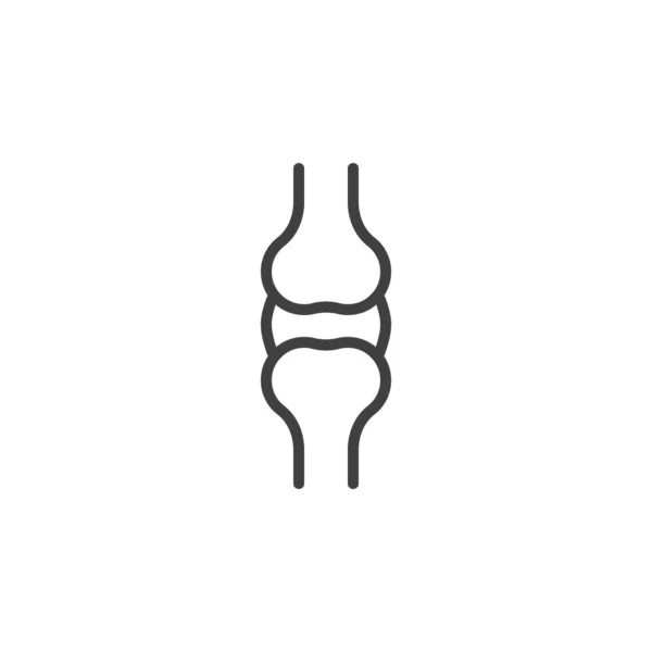 Rodilla huesos línea icono — Vector de stock